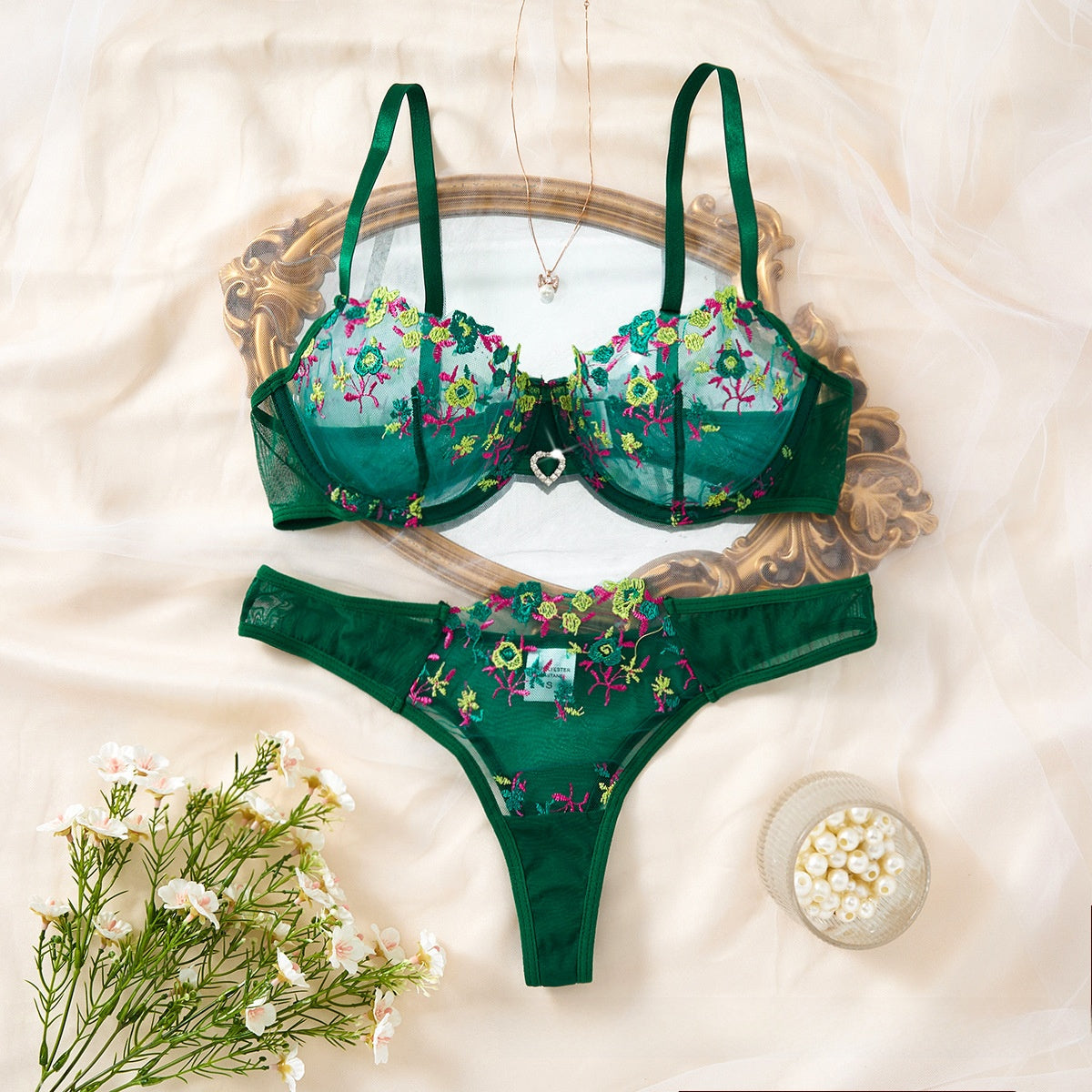 Floral Mesh Sexy Lingerie