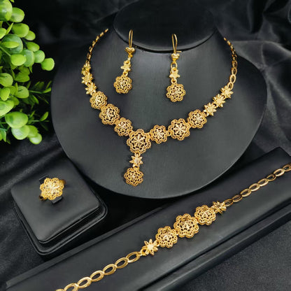 Floral Necklace and Earrings