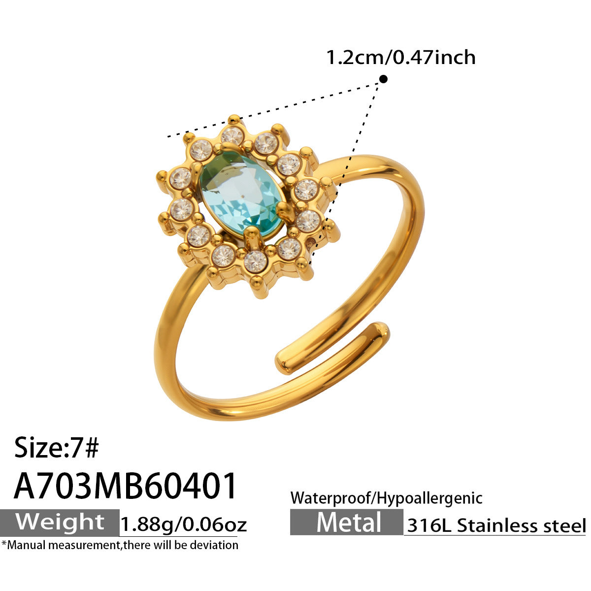 Floral Open Stainless Steel Ring