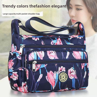 Floral Oxford Cloth Shoulder Crossbody Bag