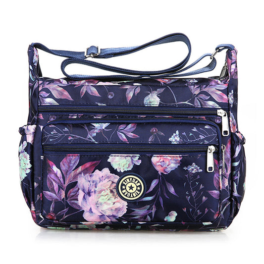Floral Oxford Cloth Shoulder Crossbody Bag