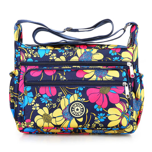 Floral Oxford Cloth Shoulder Crossbody Bag