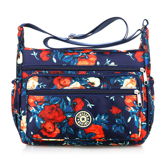 Floral Oxford Cloth Shoulder Crossbody Bag