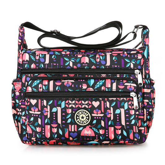 Floral Oxford Cloth Shoulder Crossbody Bag