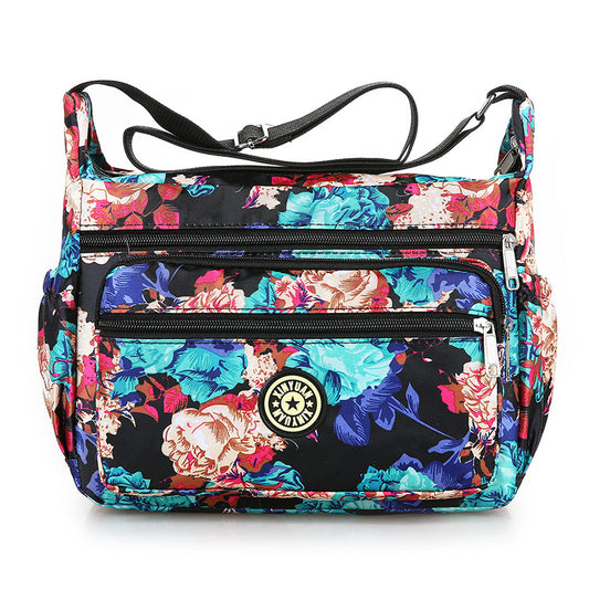 Floral Oxford Cloth Shoulder Crossbody Bag