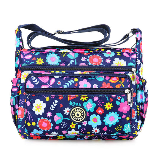 Floral Oxford Cloth Shoulder Crossbody Bag