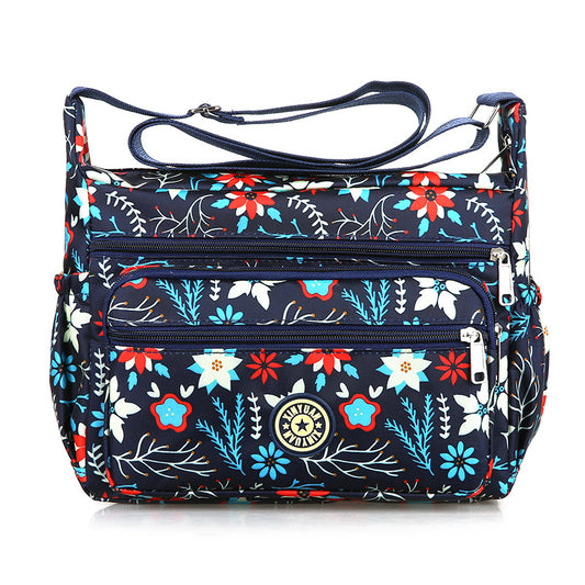 Floral Oxford Cloth Shoulder Crossbody Bag