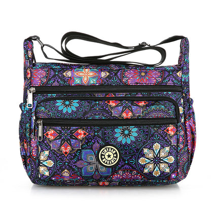 Floral Oxford Cloth Shoulder Crossbody Bag