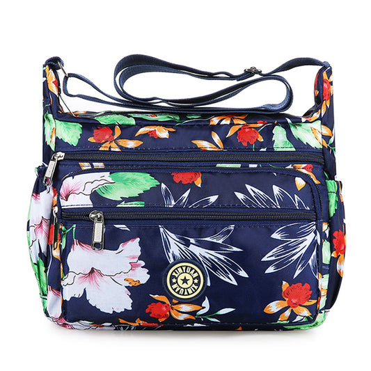 Floral Oxford Cloth Shoulder Crossbody Bag