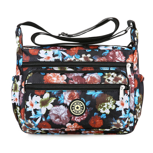 Floral Oxford Cloth Shoulder Crossbody Bag