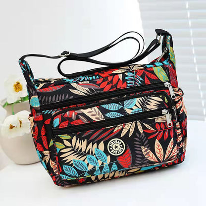 Floral Oxford Cloth Shoulder Crossbody Bag