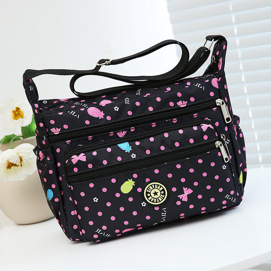 Floral Oxford Cloth Shoulder Crossbody Bag