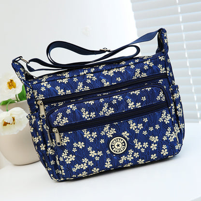 Floral Oxford Cloth Shoulder Crossbody Bag