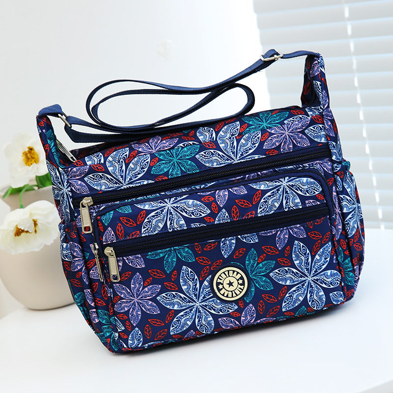 Floral Oxford Cloth Shoulder Crossbody Bag