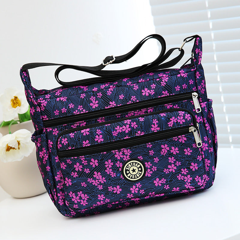 Floral Oxford Cloth Shoulder Crossbody Bag