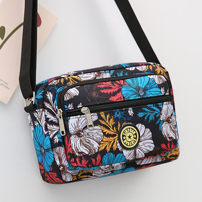 Floral Oxford Cloth Shoulder Crossbody Bag