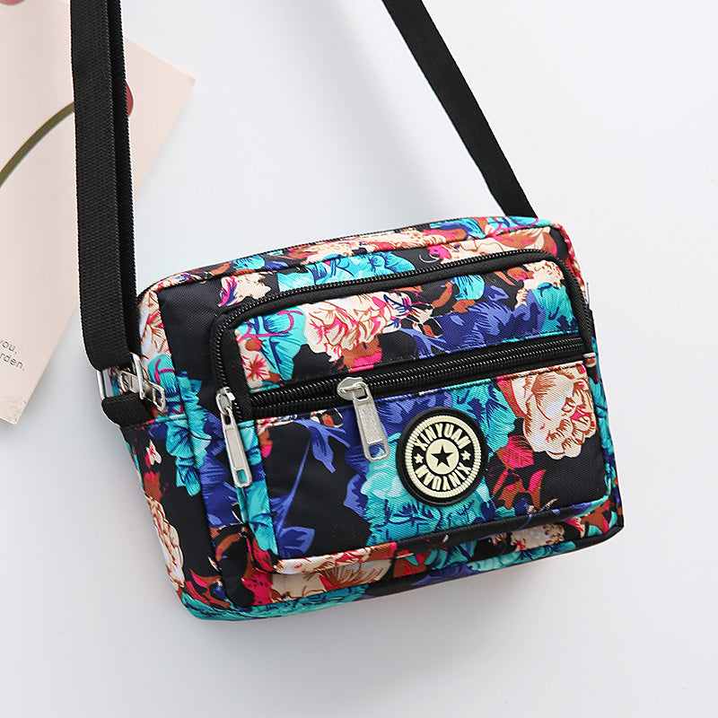 Floral Oxford Cloth Shoulder Crossbody Bag