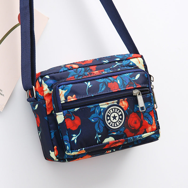 Floral Oxford Cloth Shoulder Crossbody Bag
