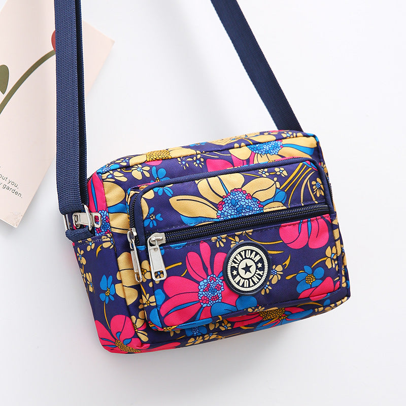 Floral Oxford Cloth Shoulder Crossbody Bag