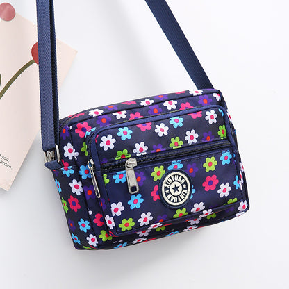 Floral Oxford Cloth Shoulder Crossbody Bag