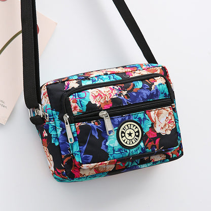 Floral Oxford Cloth Shoulder Crossbody Bag