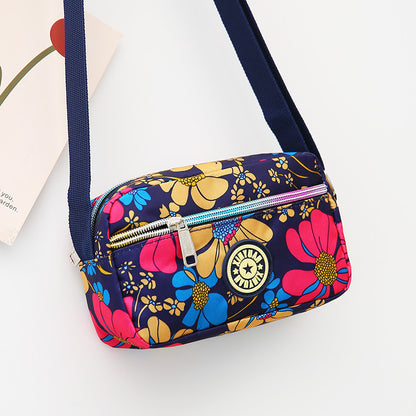 Floral Oxford Cloth Shoulder Crossbody Bag