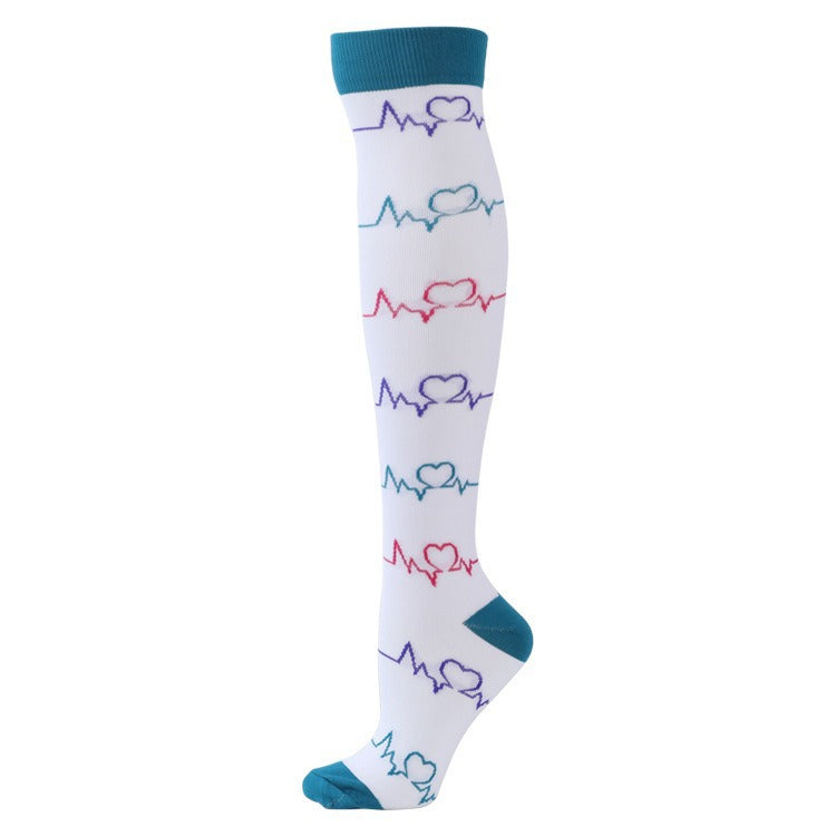Floral Pattern Sports Compression Socks 200N Support