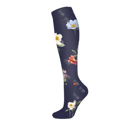 Floral Pattern Sports Compression Socks 200N Support