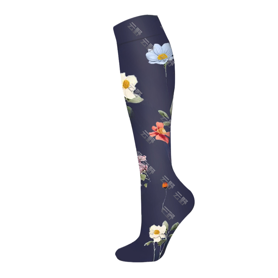 Floral Pattern Sports Compression Socks 200N Support