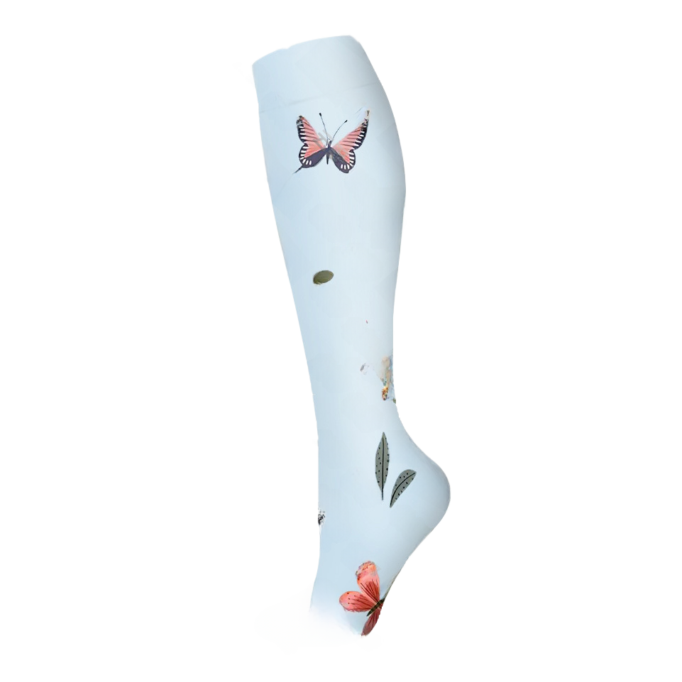 Floral Pattern Sports Compression Socks 200N Support