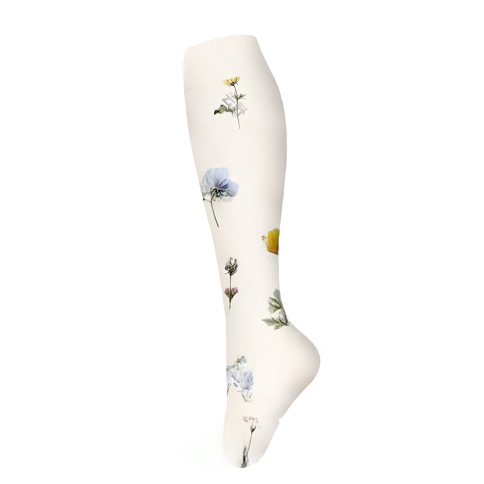 Floral Pattern Sports Compression Socks 200N Support