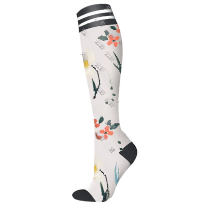 Floral Pattern Sports Compression Socks 200N Support