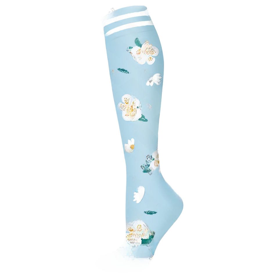 Floral Pattern Sports Compression Socks 200N Support