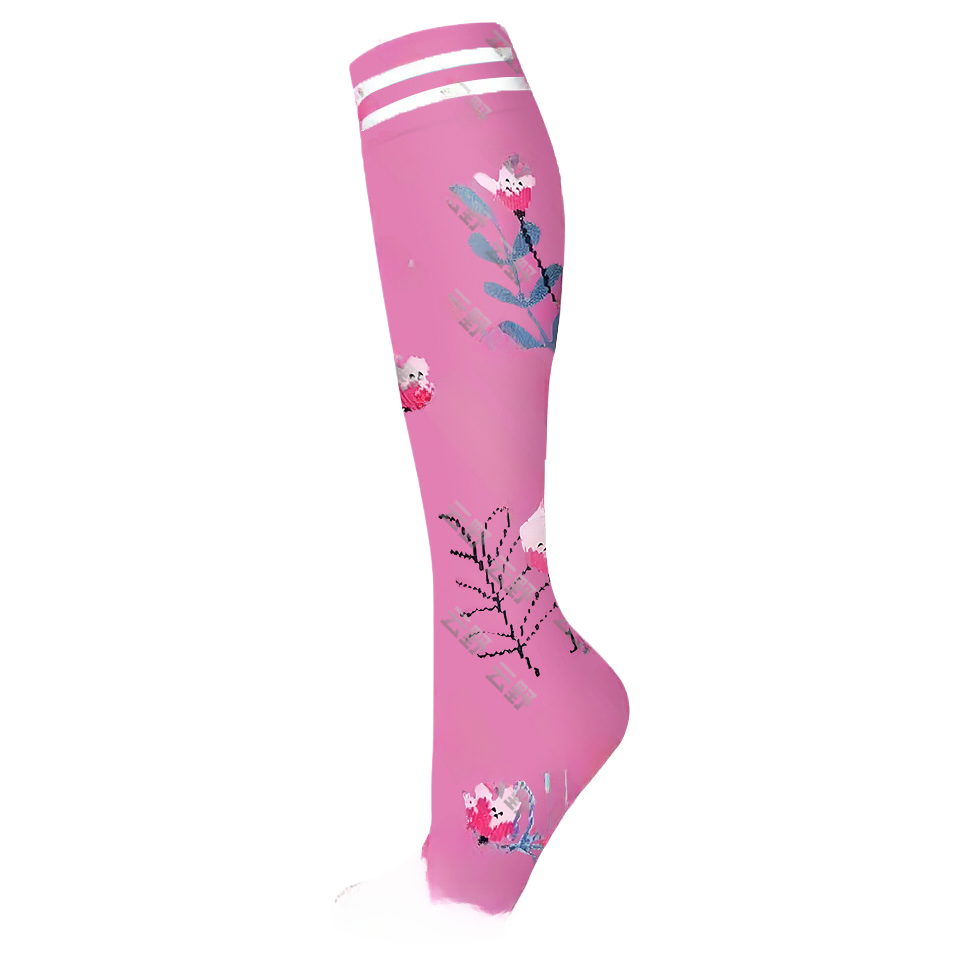 Floral Pattern Sports Compression Socks 200N Support