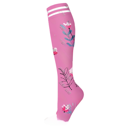 Floral Pattern Sports Compression Socks 200N Support