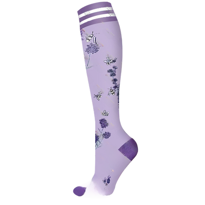 Floral Pattern Sports Compression Socks 200N Support