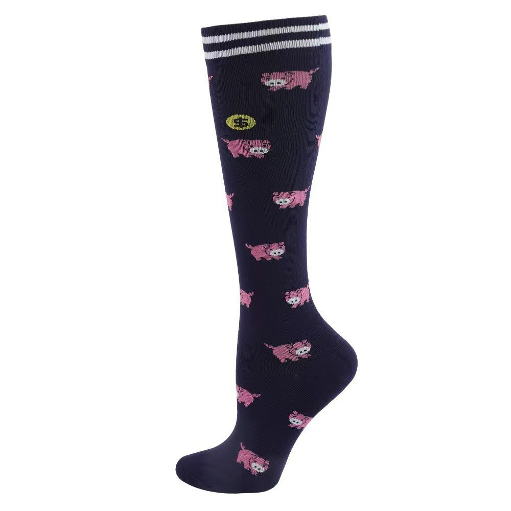 Floral Pattern Sports Compression Socks 200N Support