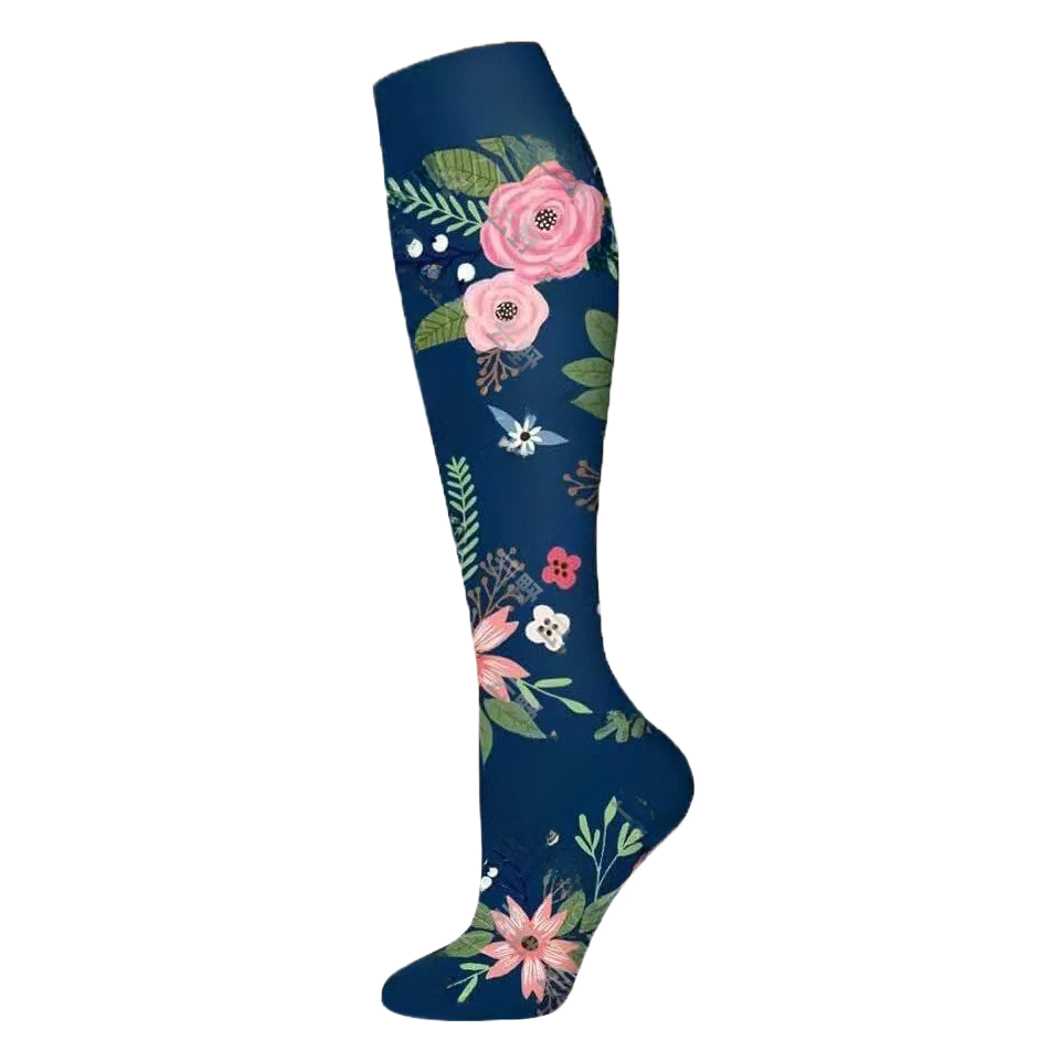 Floral Pattern Sports Compression Socks 200N Support