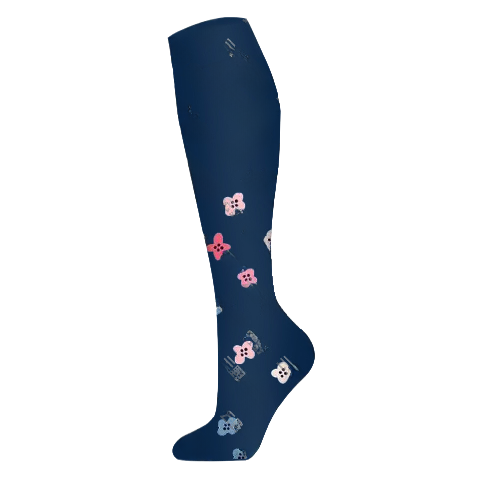 Floral Pattern Sports Compression Socks 200N Support