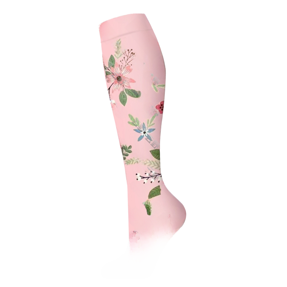 Floral Pattern Sports Compression Socks 200N Support