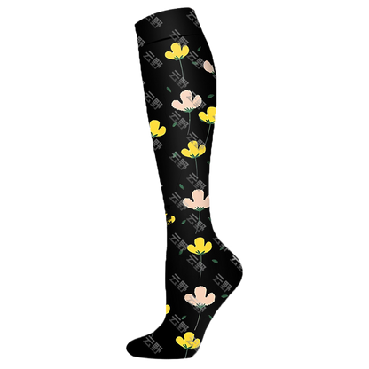 Floral Pattern Sports Compression Socks 200N Support