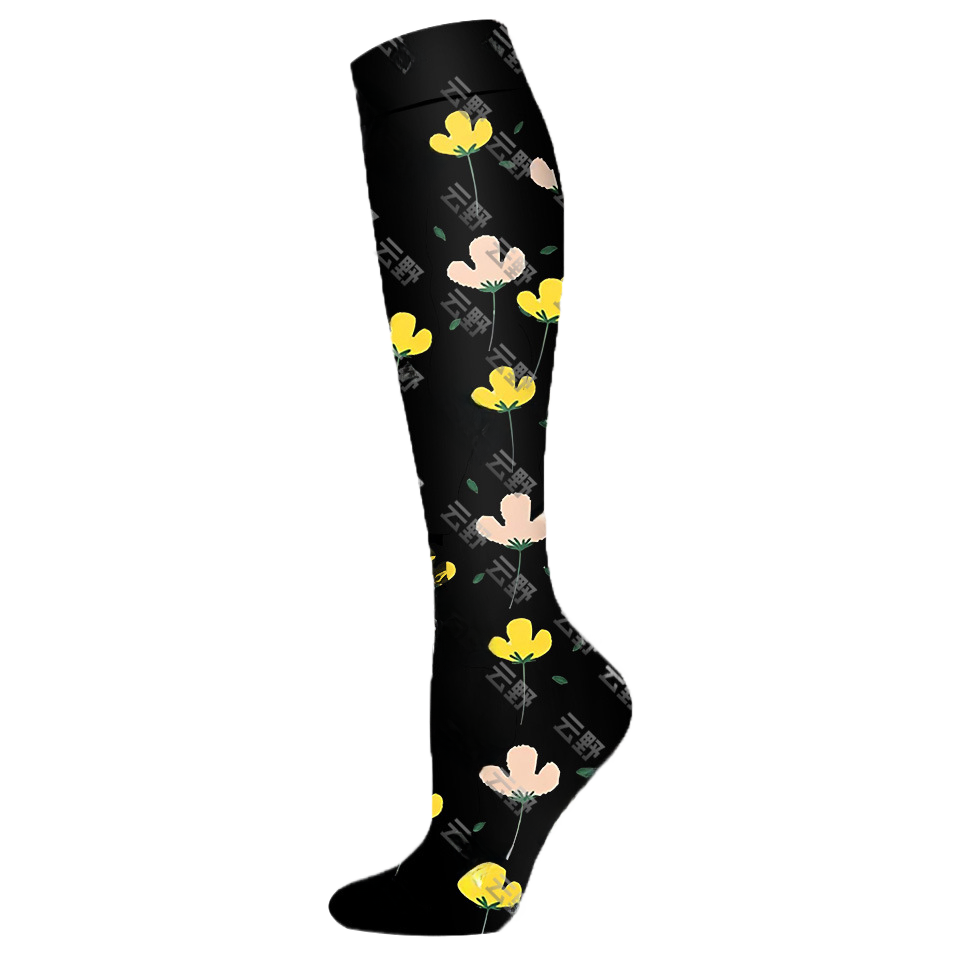 Floral Pattern Sports Compression Socks 200N Support