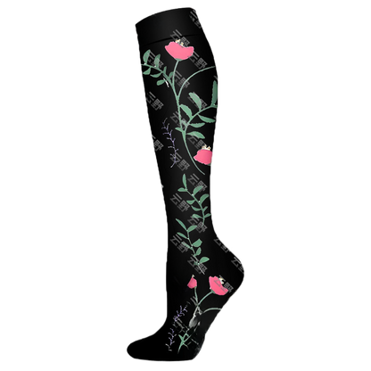 Floral Pattern Sports Compression Socks 200N Support