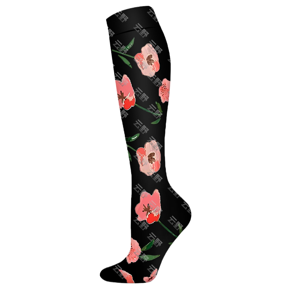 Floral Pattern Sports Compression Socks 200N Support