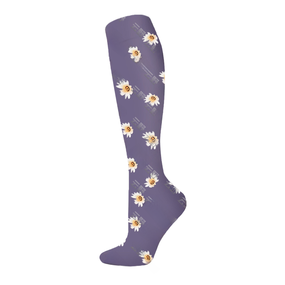 Floral Pattern Sports Compression Socks 200N Support