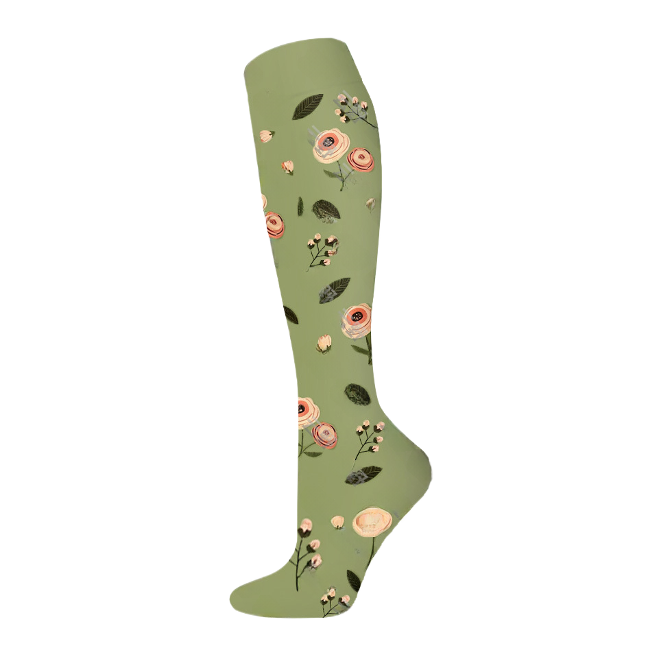 Floral Pattern Sports Compression Socks 200N Support