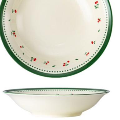 Floral-patterned porcelain tableware