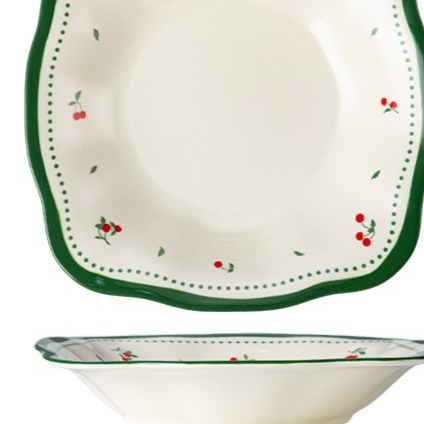 Floral-patterned porcelain tableware