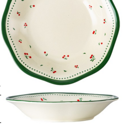 Floral-patterned porcelain tableware