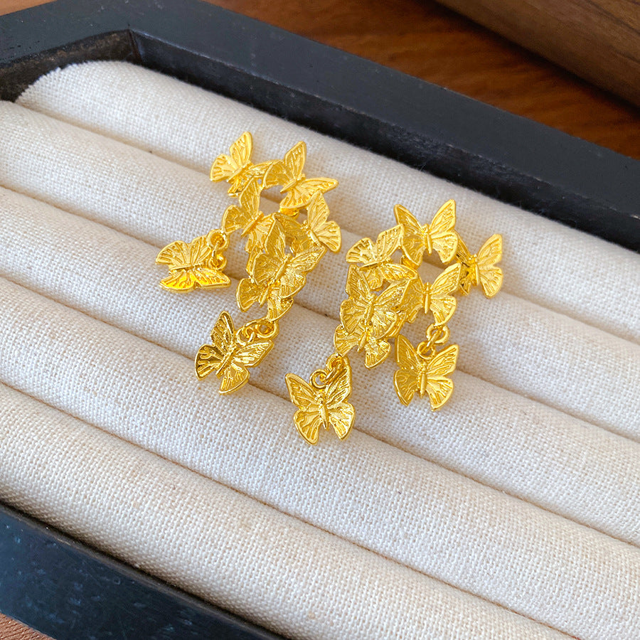 Floral Pearl Earrings Gold Plated